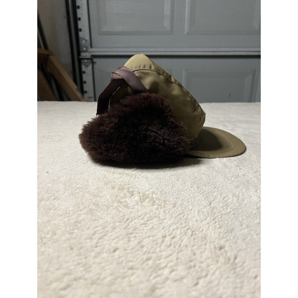 Vintage LL Bean Hunters Hat Quilted Fur Lined w/Ear Flaps Tan Medium USA 80s 70s - Picture 4 of 7